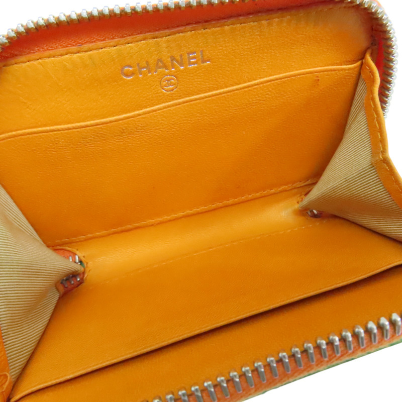 綠色 羊皮 零錢包 銀釦【CHANEL 香奈兒】-2