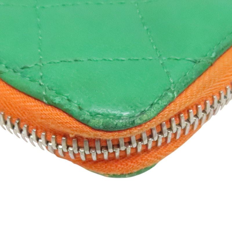 綠色 羊皮 零錢包 銀釦【CHANEL 香奈兒】-7