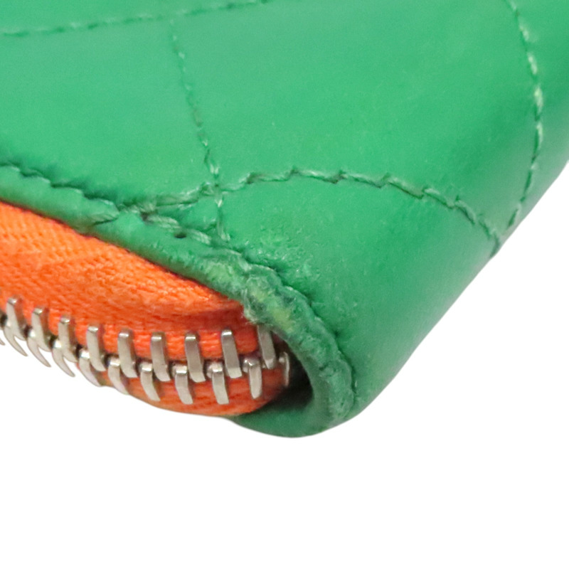 綠色 羊皮 零錢包 銀釦【CHANEL 香奈兒】-8