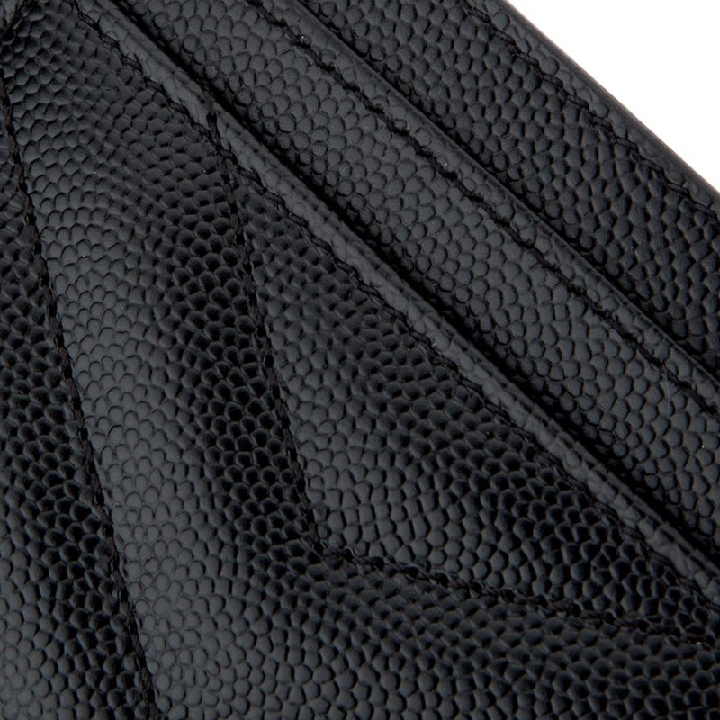 Saint Laurent Monogram In Grain De Poudre Embossed Leather Card Holder for Women in Black/Gold-423291-BOW01-1000(新款白色盒)-3