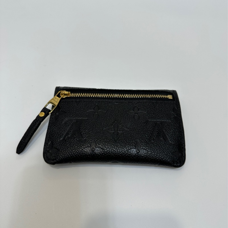 Lv 黑牛皮壓紋零錢鑰匙包-3