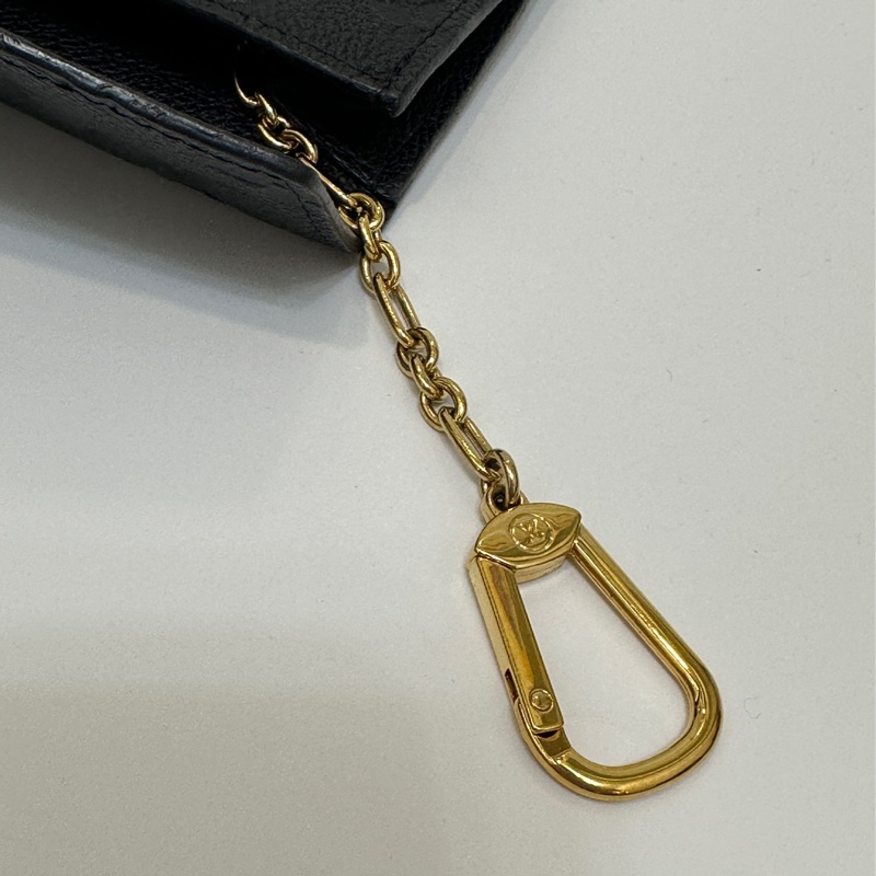 Lv 黑牛皮壓紋零錢鑰匙包-12