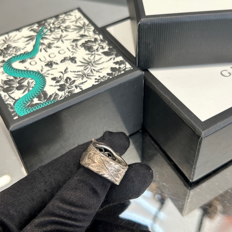 GUCCI 复古双G虎头戒指-2