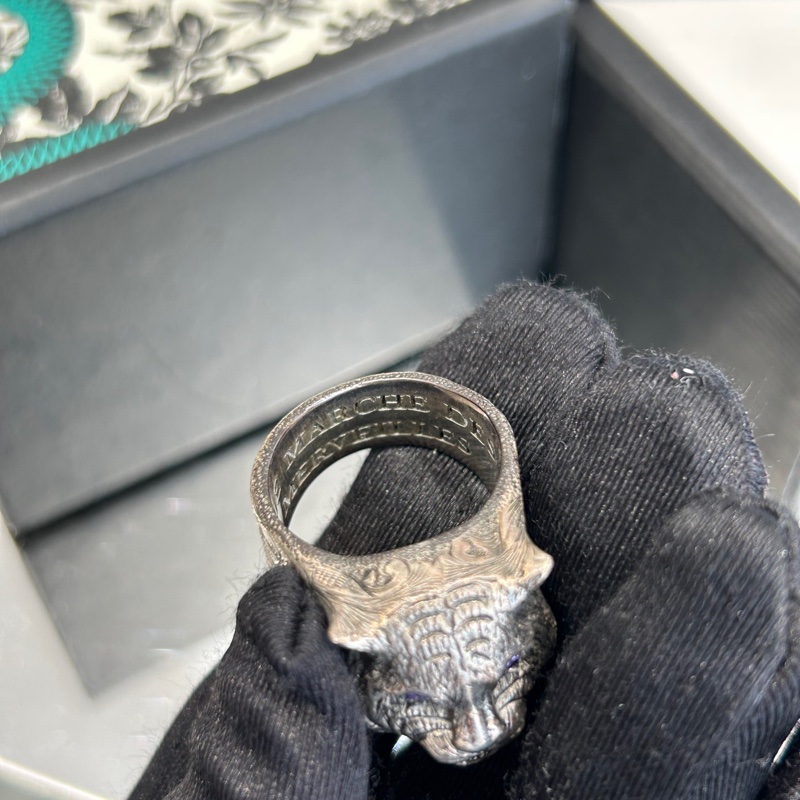 GUCCI 复古双G虎头戒指-3