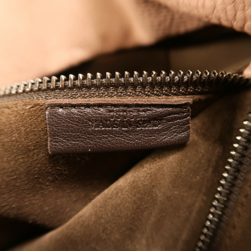 LOEWE 牛皮皮革Calle Lock Hobo銀扣肩背袋-6