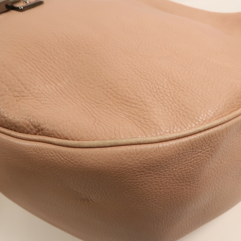 LOEWE 牛皮皮革Calle Lock Hobo銀扣肩背袋-8