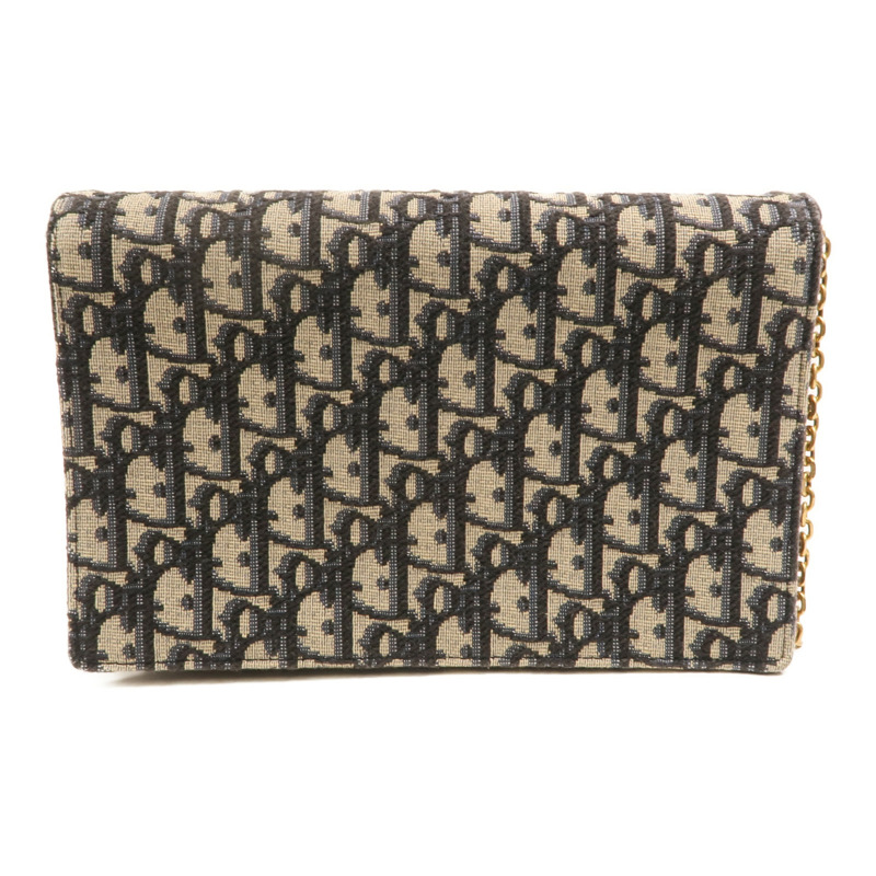 Dior 帆布Oblique Jacquard Saddle Chain Shoulder金扣鏈帶肩背袋-1