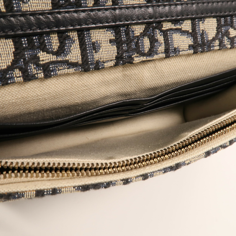 Dior 帆布Oblique Jacquard Saddle Chain Shoulder金扣鏈帶肩背袋-4