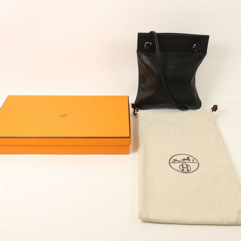 HERMES Swift皮革Mini Aline肩背袋Noir-8