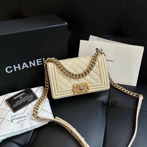 【超級新❗️全配】 Chanel Leboy20 荔枝牛皮 珠光白（專櫃228,800）