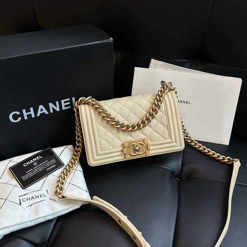 【超級新❗️全配】 Chanel Leboy20 荔枝牛皮 珠光白（專櫃228,800）-0