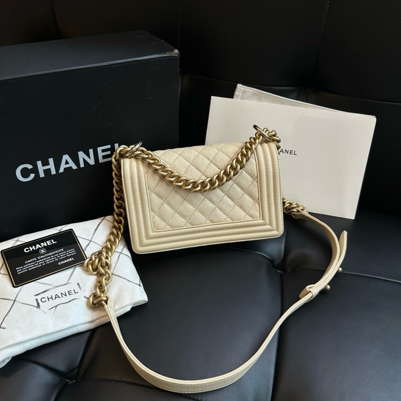 【超級新❗️全配】 Chanel Leboy20 荔枝牛皮 珠光白（專櫃228,800）-1