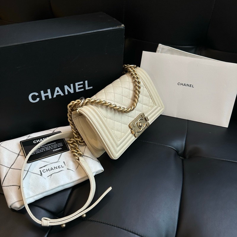 【超級新❗️全配】 Chanel Leboy20 荔枝牛皮 珠光白（專櫃228,800）-2