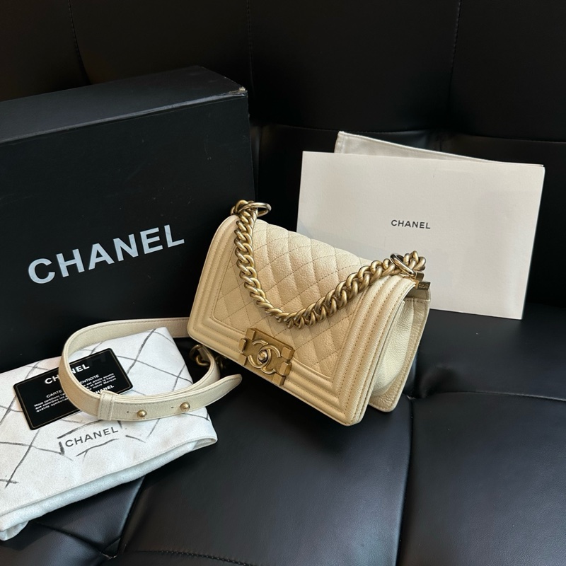 【超級新❗️全配】 Chanel Leboy20 荔枝牛皮 珠光白（專櫃228,800）-3