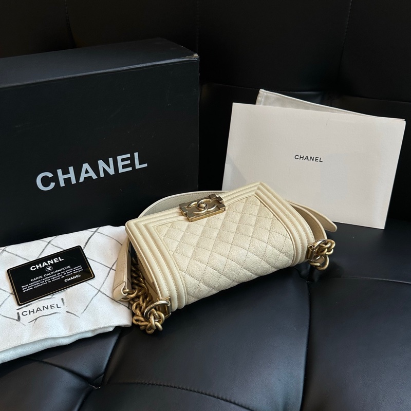 【超級新❗️全配】 Chanel Leboy20 荔枝牛皮 珠光白（專櫃228,800）-6