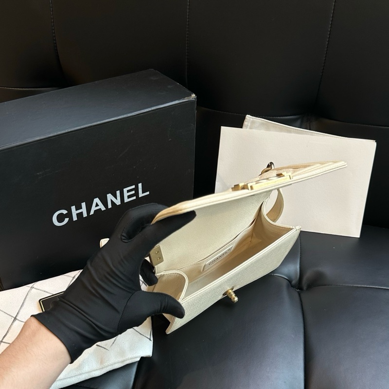 【超級新❗️全配】 Chanel Leboy20 荔枝牛皮 珠光白（專櫃228,800）-8