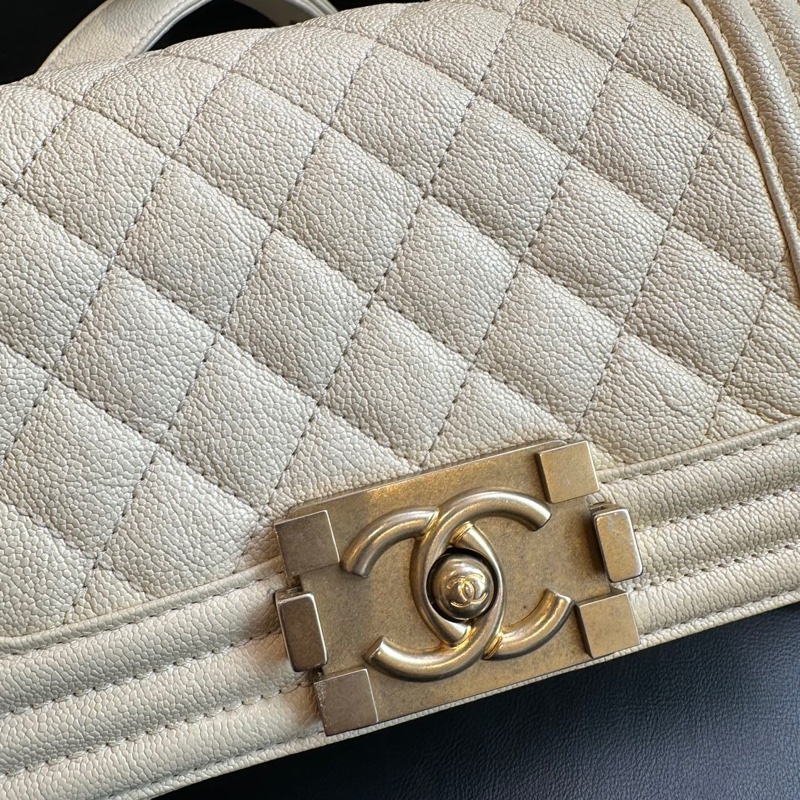 【超級新❗️全配】 Chanel Leboy20 荔枝牛皮 珠光白（專櫃228,800）-9