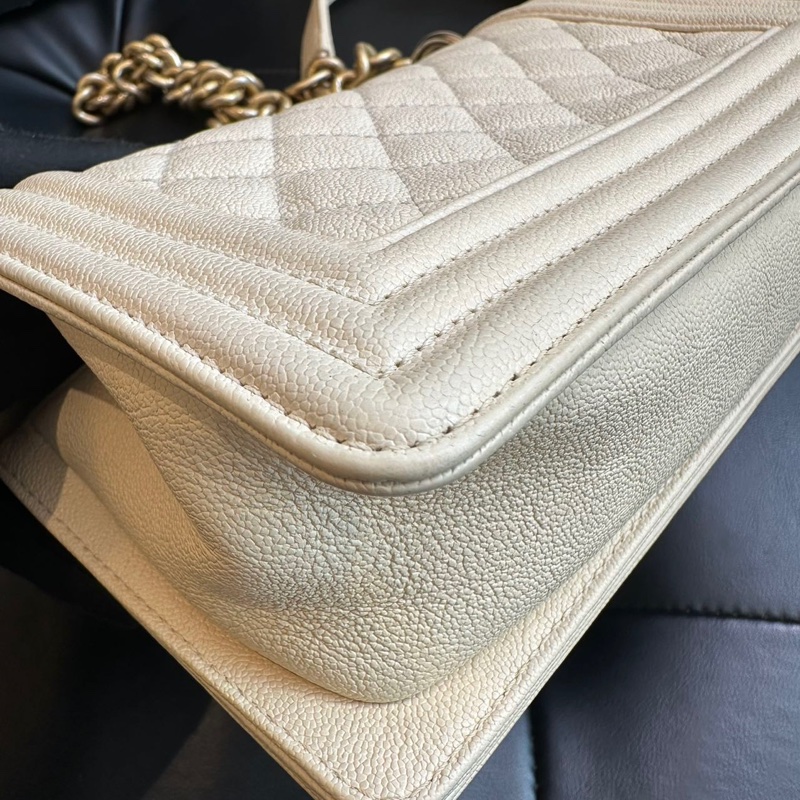 【超級新❗️全配】 Chanel Leboy20 荔枝牛皮 珠光白（專櫃228,800）-17