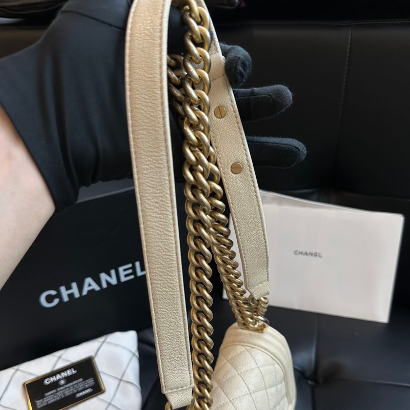 【超級新❗️全配】 Chanel Leboy20 荔枝牛皮 珠光白（專櫃228,800）-20