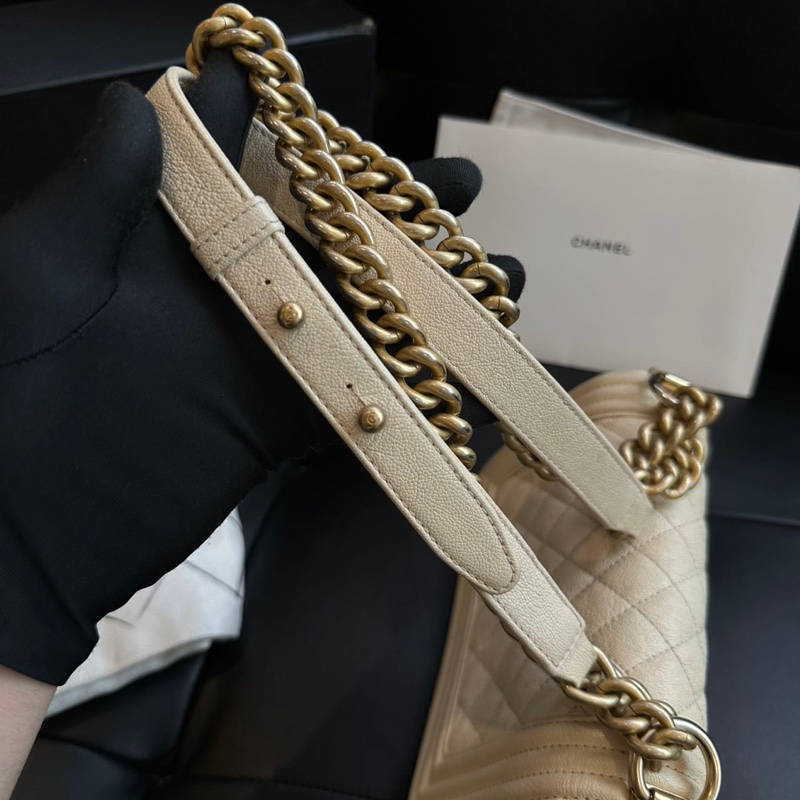 【超級新❗️全配】 Chanel Leboy20 荔枝牛皮 珠光白（專櫃228,800）-21