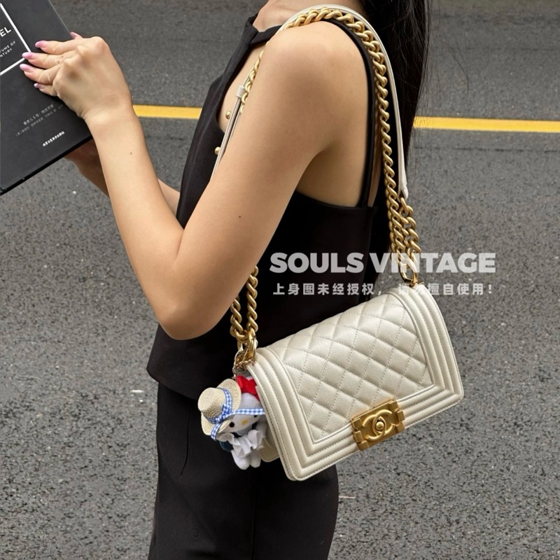 【超級新❗️全配】 Chanel Leboy20 荔枝牛皮 珠光白（專櫃228,800）-27