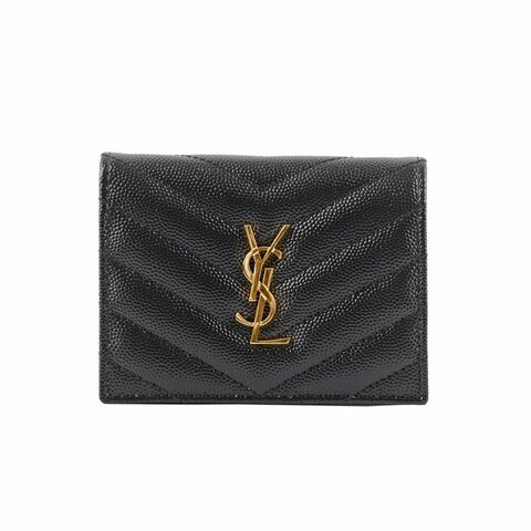 Saint Laurent Cassandre Matelassé Wallet for Women in Black - 668290-BOWA1-1000 (新款白色盒)