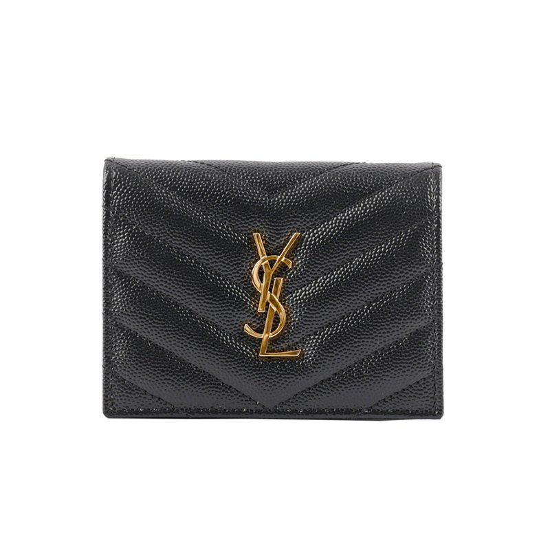 Saint Laurent Cassandre Matelassé Wallet for Women in Black - 668290-BOWA1-1000 (新款白色盒)-0