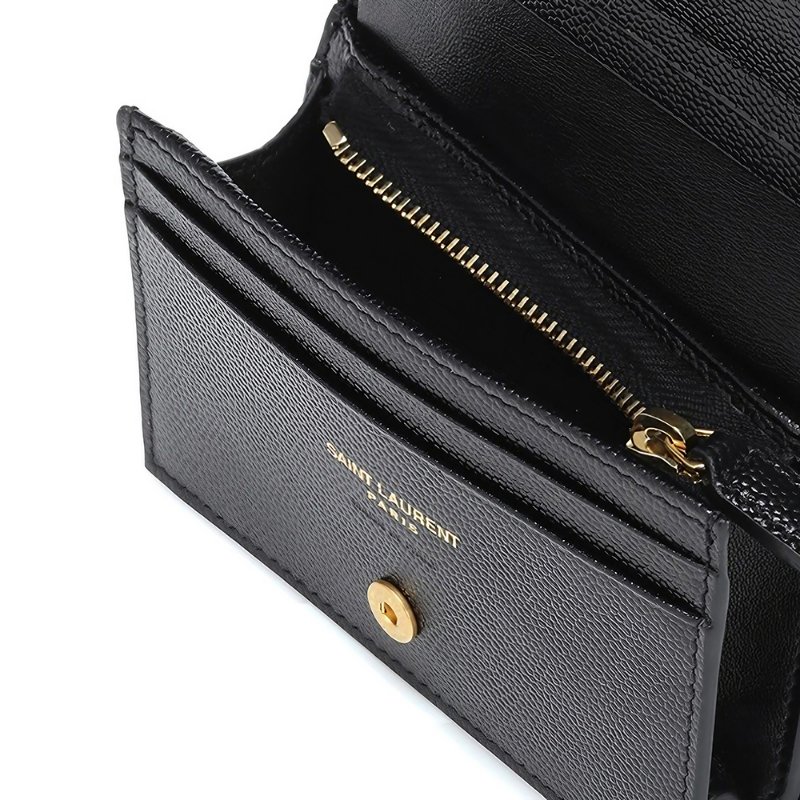 Saint Laurent Cassandre Matelassé Wallet for Women in Black - 668290-BOWA1-1000 (新款白色盒)-3