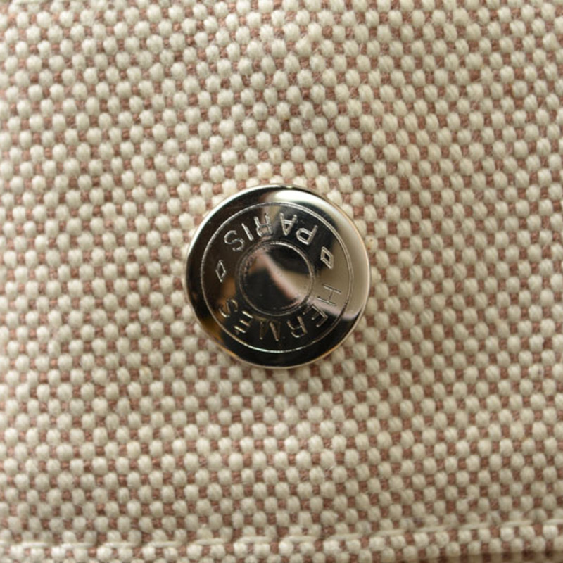 Hermes 手提包,Bora Cabas de Plage GM,鈀金屬配件,帆布,米色。-6