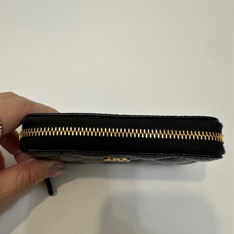 Chanel 黑荔枝牛皮ㄇ拉零錢包AP69271-5