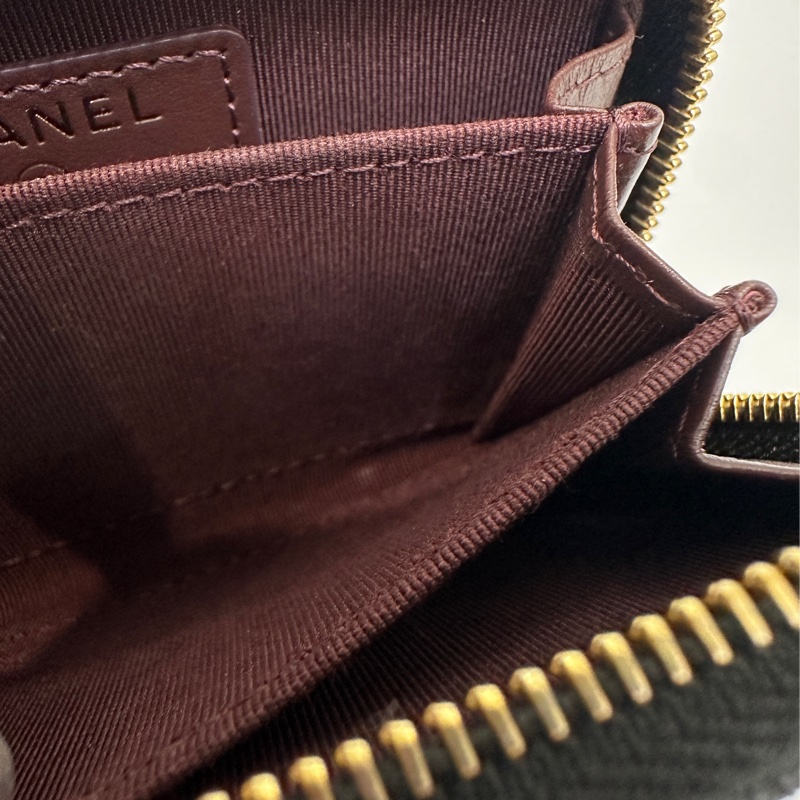 Chanel 黑荔枝牛皮ㄇ拉零錢包AP69271-8