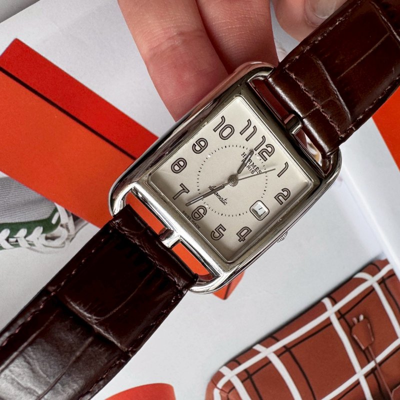 💖沉穩百搭 HERMES Cape Cod 深棕色手錶-9