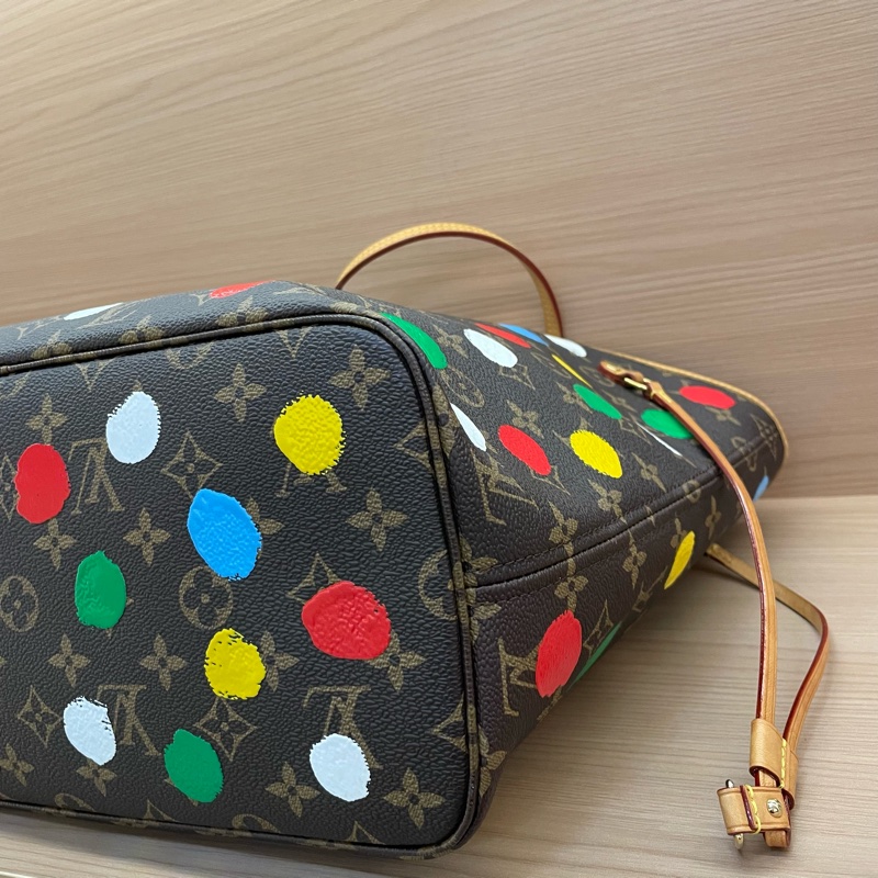 NO::C91 Lv路易威登联名款草间弥生波点系列neverfull中号超大容量 芯片款 有塵袋 無盒子-6