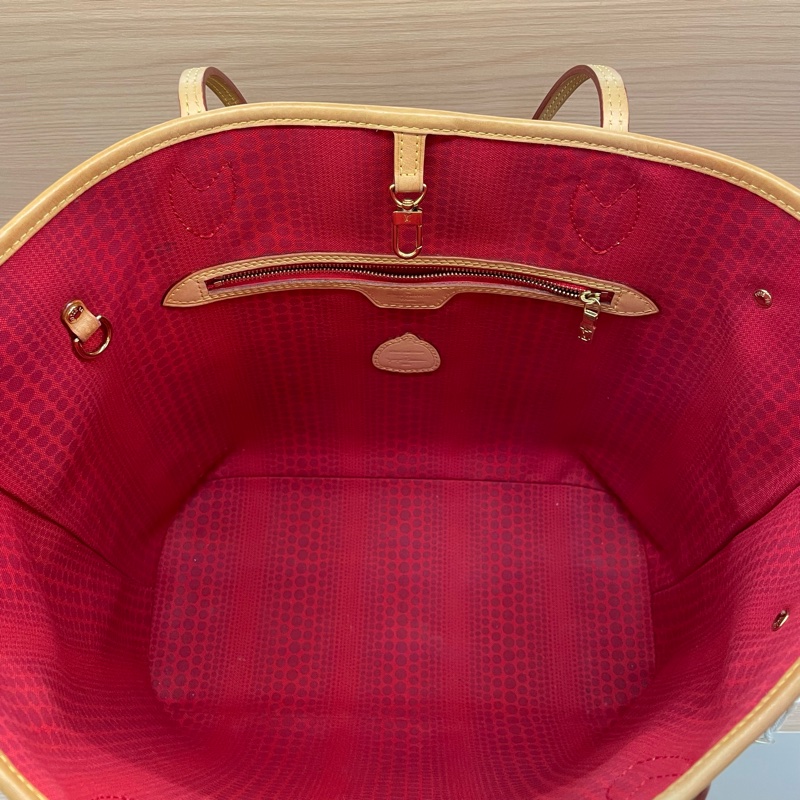 NO::C91 Lv路易威登联名款草间弥生波点系列neverfull中号超大容量 芯片款 有塵袋 無盒子-8