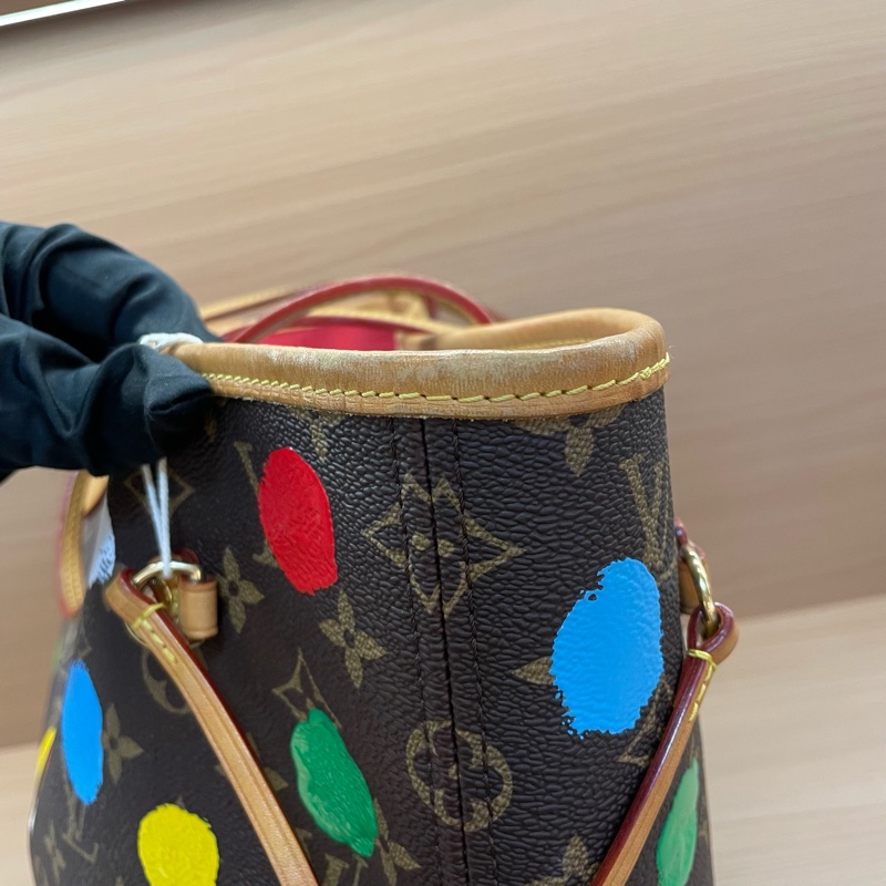NO::C91 Lv路易威登联名款草间弥生波点系列neverfull中号超大容量 芯片款 有塵袋 無盒子-11