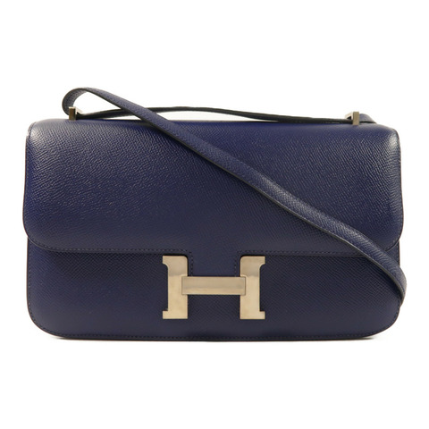 HERMES Epsom皮革Constance Elan肩背袋Bleu Saphir