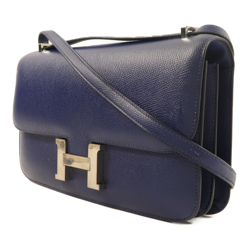 HERMES Epsom皮革Constance Elan肩背袋Bleu Saphir-2