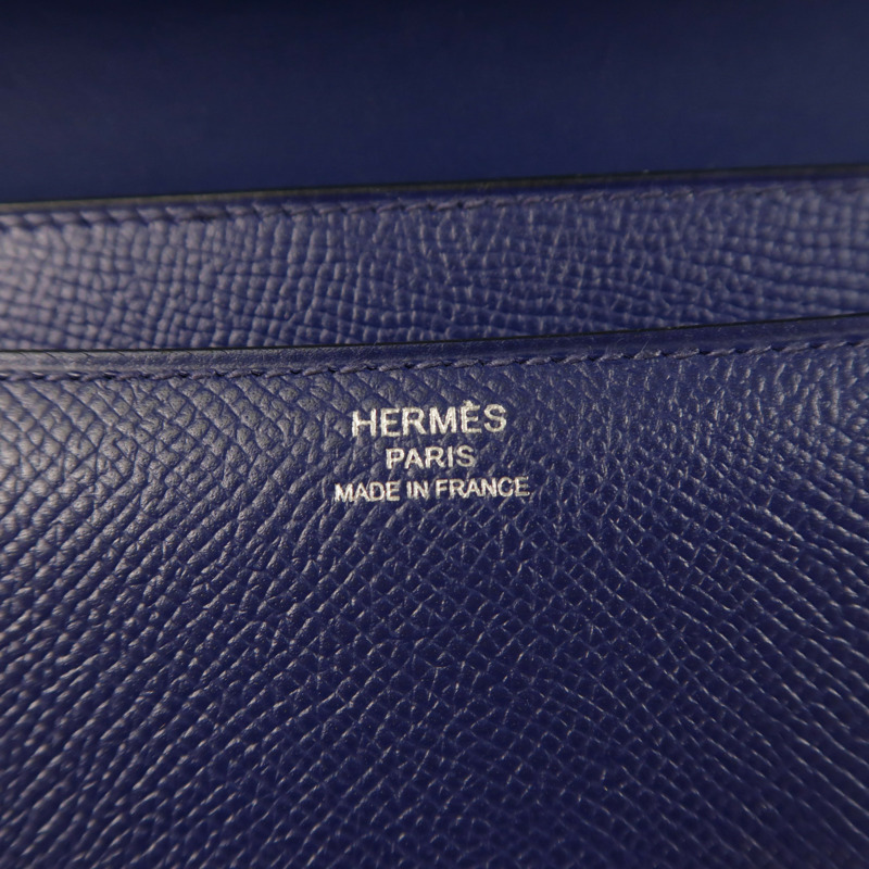 HERMES Epsom皮革Constance Elan肩背袋Bleu Saphir-6
