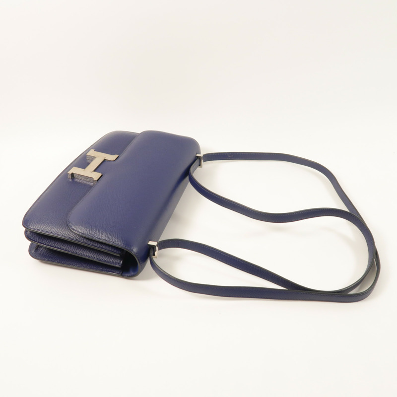 HERMES Epsom皮革Constance Elan肩背袋Bleu Saphir-8