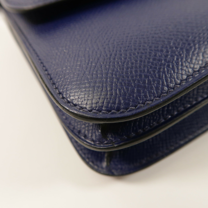 HERMES Epsom皮革Constance Elan肩背袋Bleu Saphir-12