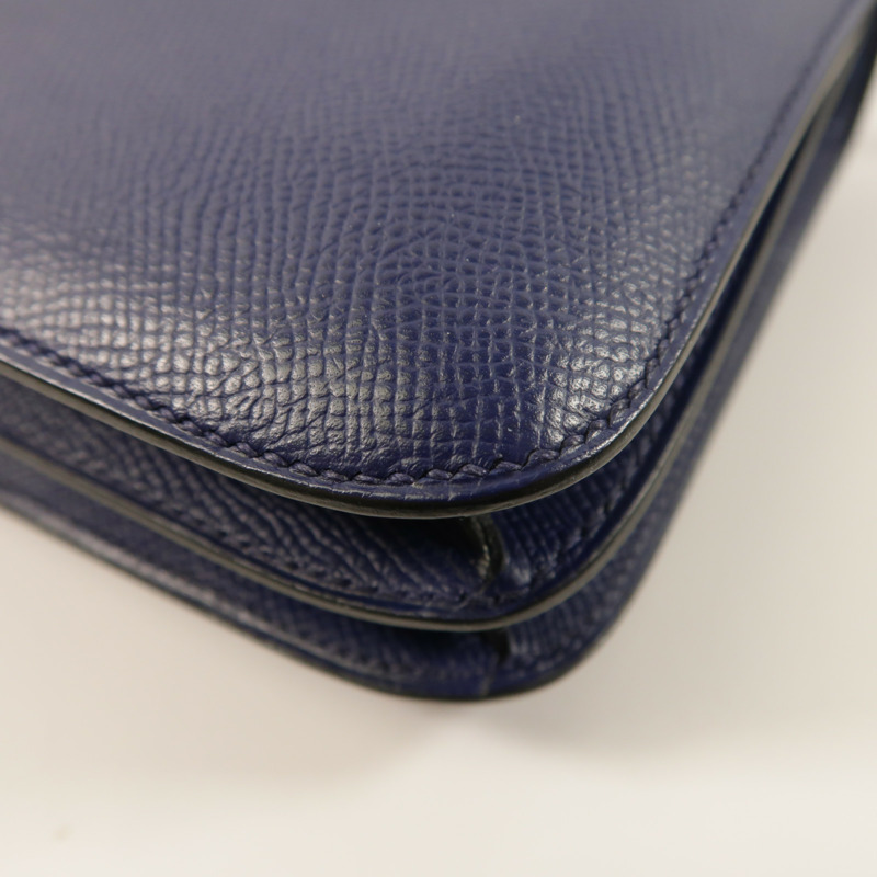 HERMES Epsom皮革Constance Elan肩背袋Bleu Saphir-13
