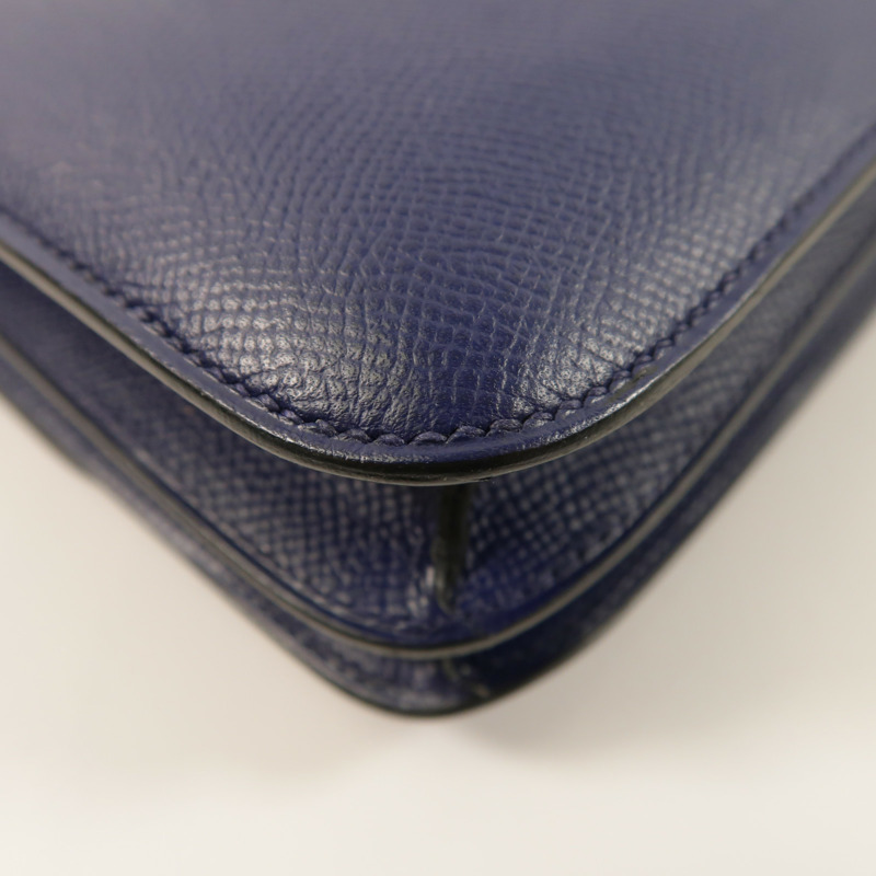HERMES Epsom皮革Constance Elan肩背袋Bleu Saphir-14