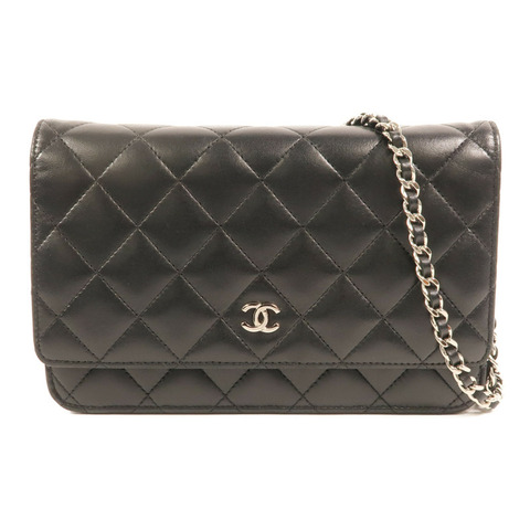 CHANEL 羊皮皮革WOC Wallet On Chain銀扣鏈帶肩背袋