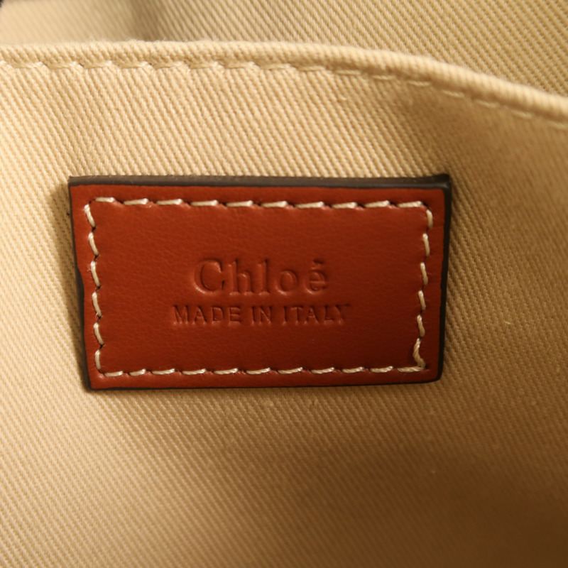 Chloe 帆布Woody Small金扣手挽肩背兩用袋-5