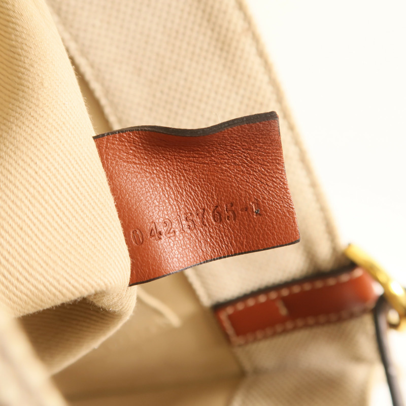 Chloe 帆布Woody Small金扣手挽肩背兩用袋-6