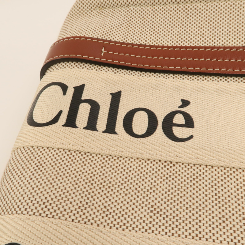 Chloe 帆布Woody Small金扣手挽肩背兩用袋-9