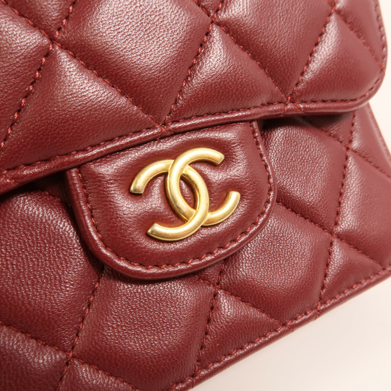 CHANEL 羊皮皮革Top Handle Flap金扣手挽肩背兩用袋-8