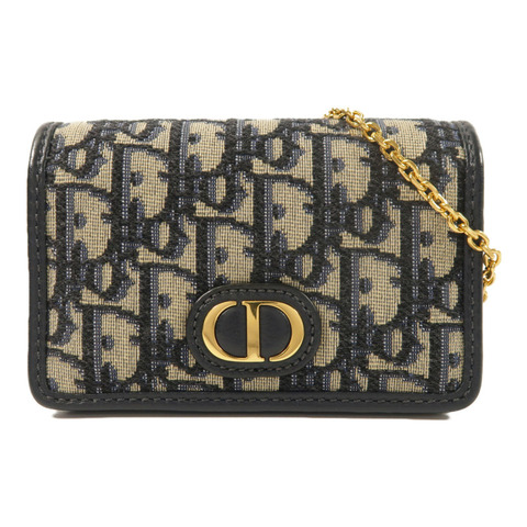 Dior 帆布/羊皮皮革30 Montaigne Nano鏈帶肩背袋