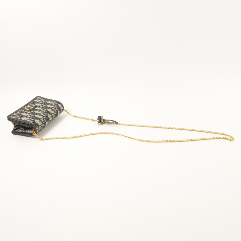 Dior 帆布/羊皮皮革30 Montaigne Nano鏈帶肩背袋-7