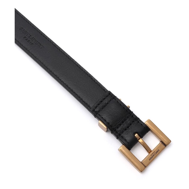 Saint Laurent 女士 MONOGRAM光面方扣窄腰帶65 70 75 80 85 90 95 100 105碼2cm-1